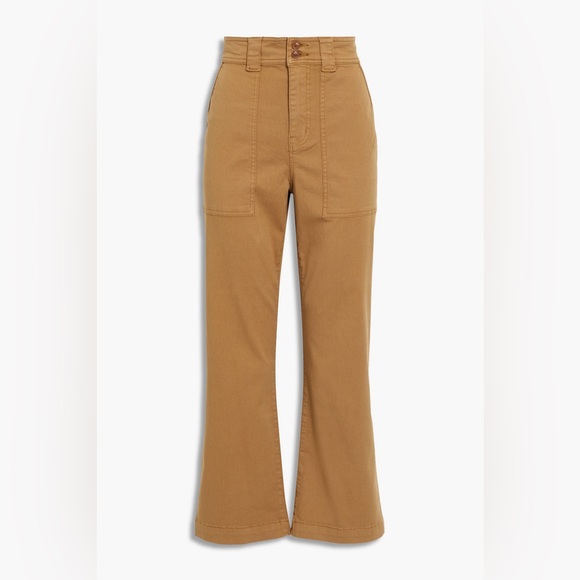 JOIE Woman Mason Cropped Cotton-blend Twill Straight-leg Pants Camel - Picture 9 of 9